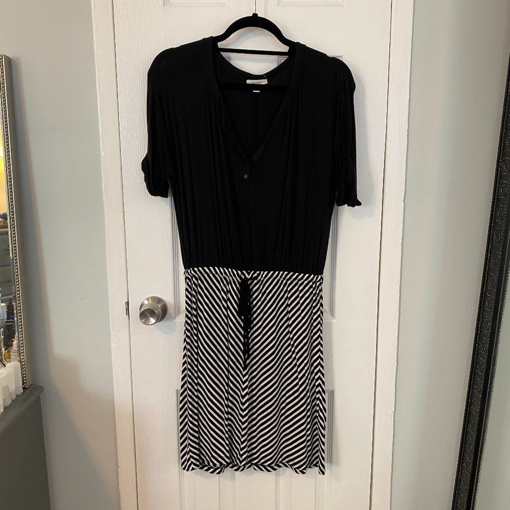 Caslon Black and White Dress with Chevron Skirt